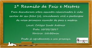 convite 1 reunião de pais e mestres