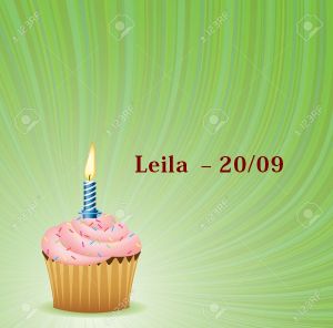 Birthday Green Vector Background. Cupcake Collection.