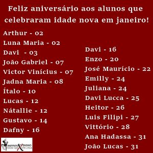 aniversariantes janeiro