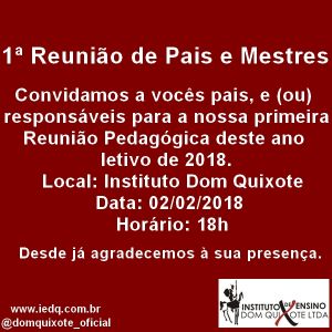 PRIMEIRA REUNIÃO DE PAIS E MESTRES