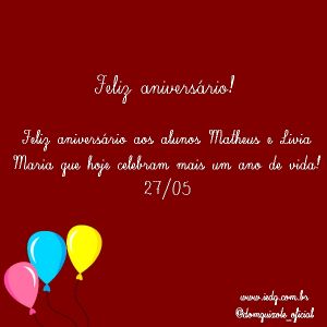 dia 27 de maio