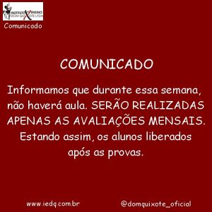 IEDQ COMUNICADO PROVAS